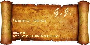 Gavora Janka névjegykártya
